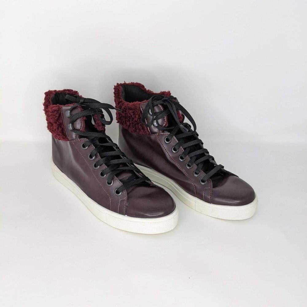 TOPSHOP High Top Fleece Trim Sneakers Women's 9.5